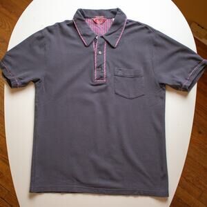 Penguin Original Heritage Slim Fit Plaid Trim Polo Size Large